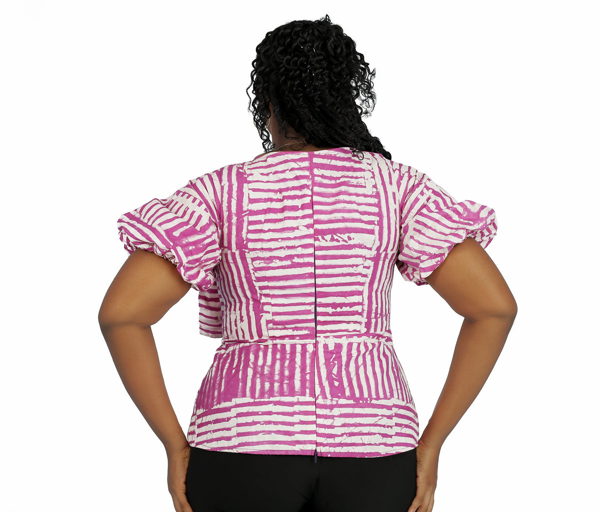 ZURI Hand-dyed Adire Bow Blouse