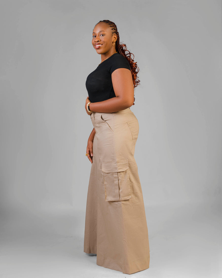 SENA High-Waist Wide-Leg Cargo